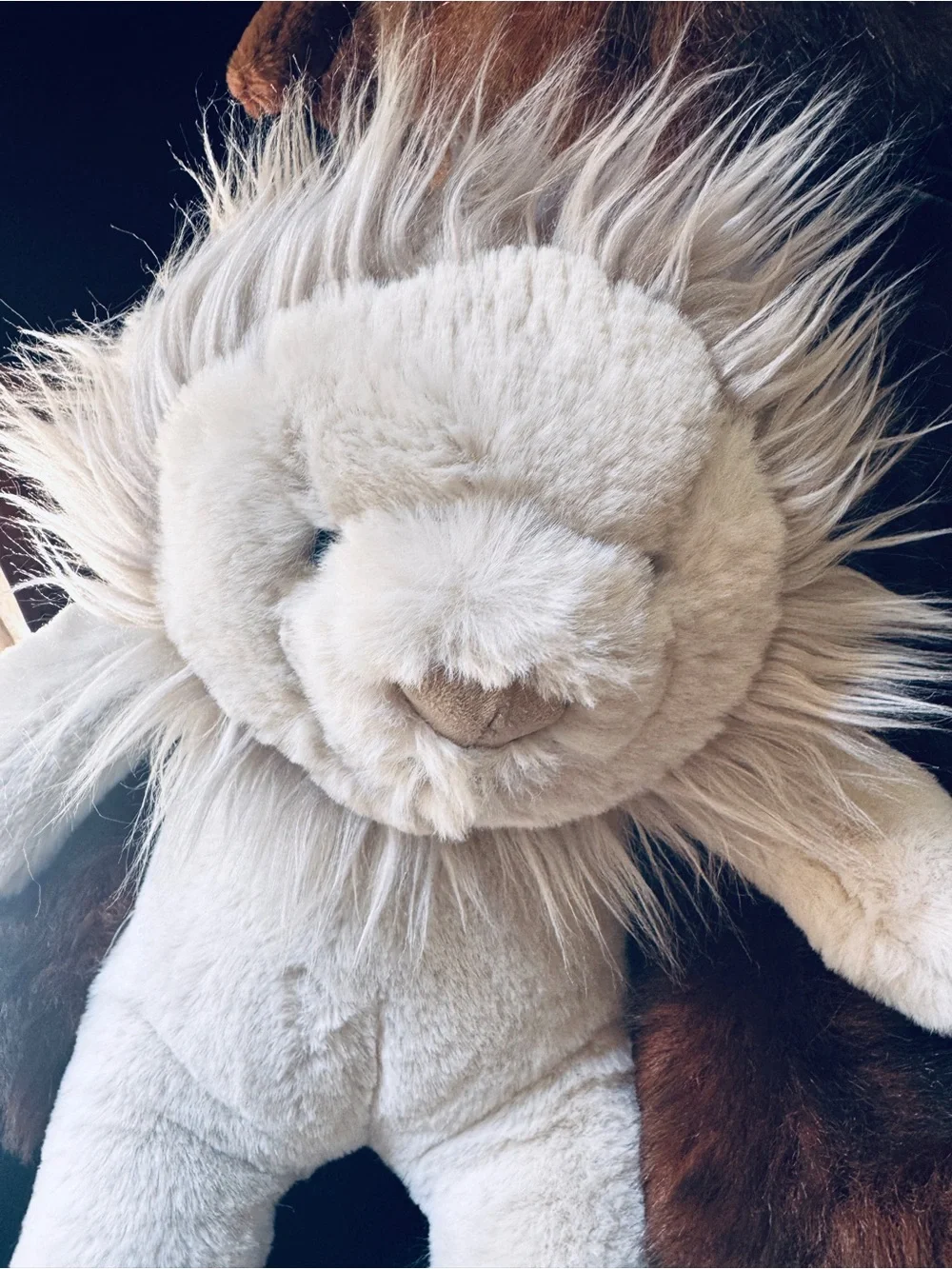 Pottery Barn Kids Cream Plush Lion with Fluffy Mane